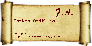 Farkas Amélia névjegykártya